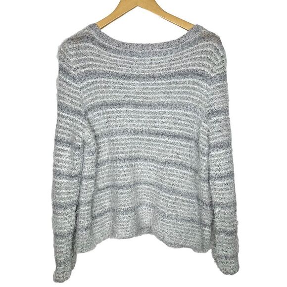 Loft Gray White Wool Fuzzy Sweater XL #D0958 - Picture 3 of 14